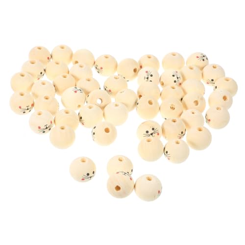 Gadpiparty 50 Stück Holzperlen Rund Holzperlen für DIY Schmuckherstellung Bastelbedarf für Armbänder und Dekorationen Natürliche Farbvarianten für Projekte von Gadpiparty