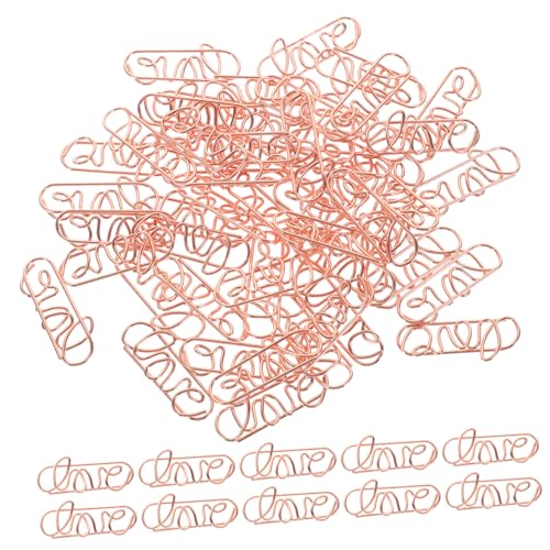 Gadpiparty 50 Stück Kreative Love Büro Büroklammern Roségold Vielseitige Funkelnde Papierclips für DIY Fotobücher Notizen für Zuhause und Büro von Gadpiparty