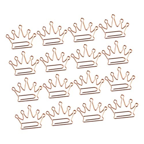 Gadpiparty 50 Stück Krone Form Büroklammern Roségoldene Papierclips für Kreative Lesezeichen Party Bürobedarf für Dokumente und Schulprojekte von Gadpiparty