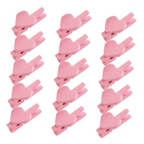 Gadpiparty 50 Stück Liebesclip Mikrobinderclips Basis-memo-clips Fotohalter Süße Büroklammern Binder Büroklammern Notizhalter Für Büroklammern Kleine Papierklammern Desktop-fotoclip Rosa Holz von Gadpiparty