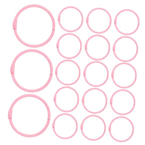 Gadpiparty 50 Stück Metall Binder Ring Clips Innendurchmesser Rosa Kleine Runde Metallringe für Lose Schlüsselanhänger Notizbücher Karteikarten Büro und Schule Langlebig und Flexibel von Gadpiparty