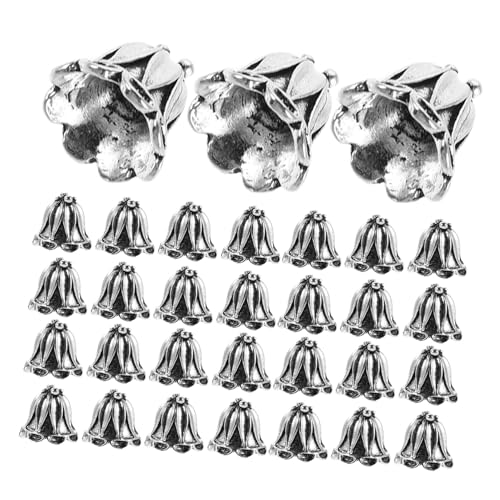 Gadpiparty 50 Stück Metall Perlenkappen Blumenform Vintage Legierung Schmuckherstellung Perlen Endkappen für Armbänder Halsketten Langlebig Verschleißfest von Gadpiparty