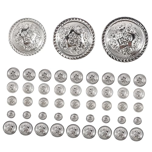 Gadpiparty 50 Stück Retro -Anzugknöpfe antike Knöpfe sortiert Verzierungen Zierknöpfe zum Nähen Verschönerung Zierknöpfe nähen Kleiderknöpfe nähen DIY-Taste Legierung Silver Gadpiparty 50 Stück Retro -Anzugknöpfe antike Knöpfe sortiert Verzierungen Zierknöpfe zum Nähen Verschönerung Zierknöpfe nähen Kleiderknöpfe nähen DIY-Taste Legierung Silver von Gadpiparty