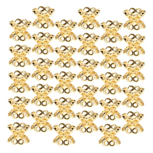 Gadpiparty 50 Stück Spacer Beads Endkappen Doppelseitig Hohl Blumenmuster Metall Schmuckzubehör für DIY Armbänder Perlenkappen Abstandsperlen für Schmuckherstellung Anfänger und Profis von Gadpiparty