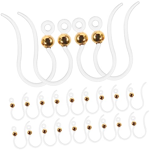 Gadpiparty 50 Stück Transparente Ohrhaken mit Goldfarbenen Perlen Umweltfreundliche Diy Ohrschmuckzubehör Einfache Ohrhaken für Ohrringe für Bastelprojekte und Schmuckherstellung von Gadpiparty