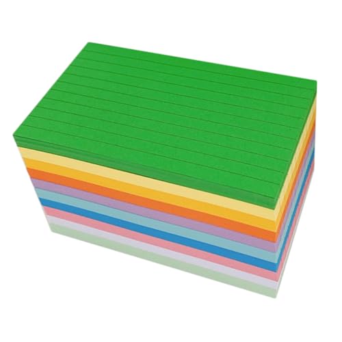 Gadpiparty 500 Blatt Farbige Karteikarten Linierte Karteikarten Einfache Karten Schmucklos Farbe Sortiert Index Brief Nachricht Zubehör Verdickte Wortkarten Tragbare Wortkarten Papier von Gadpiparty