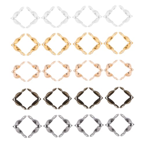 Gadpiparty 500 Stück Diy Zubehör Handwerk Form Ende Schmuck Reiz Stopper Crimpen Quetschperle Kappen Schlüssel Runden Perlen Für Armbänder Metallverzierungen Abstandsperlen Legierung von Gadpiparty