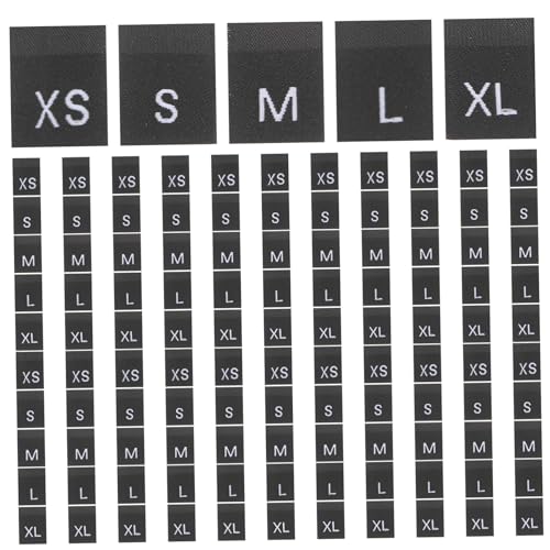Gadpiparty 500 Stück Gewebtes Etikett Für Kleidung Etiketten Nähen Größenetiketten Für Kleidung Etiketten Einnähen Stoffetiketten Für Kleidung Kleidergrößenetiketten Polyester Black von Gadpiparty