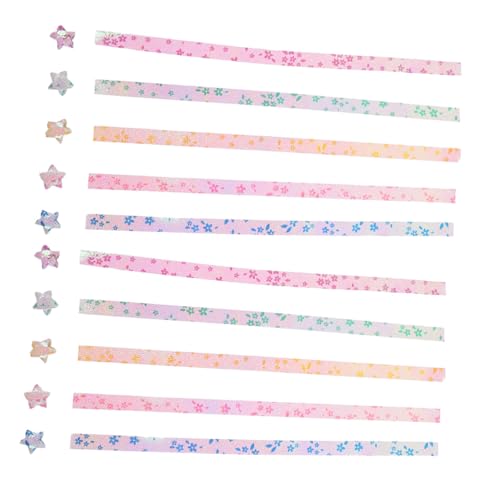 Gadpiparty 500 Stück Origami Stern Papier Goldfolie Glitzerstreifen Fluoreszierende Bastelstreifen für Kreative DIY Bastelprojekte Bastelpapier für Schule Feierlichkeiten von Gadpiparty