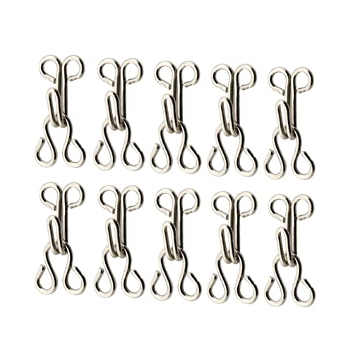 Gadpiparty 50Stück Metallhaken und Augenverschluss für Handwerksprojekte Silber zum Annähen an Jacken Hosen Taschen und Mehr Vielseitig Einsetzbar von Gadpiparty