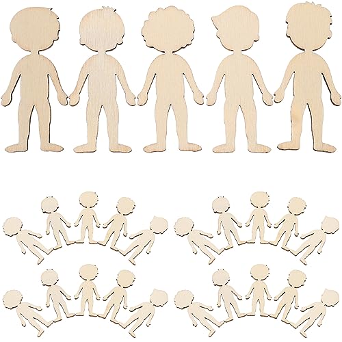 Gadpiparty 50Stücke Unbehandelte Holzfigur Ausschnitte für DIY Bastelprojekte Jungen und Mädchen Formen für Kreative Dekoration und Gadpiparty 50Stücke Unbehandelte Holzfigur Ausschnitte für DIY Bastelprojekte Jungen und Mädchen Formen für Kreative Dekoration und von Gadpiparty