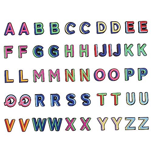 Gadpiparty 52Stücke Bunte Alphabet Patches Aufnäher für Kleidung Personalisiertes Dekorieren DIY Applikationen für Textilien für Kreative Projekte von Gadpiparty