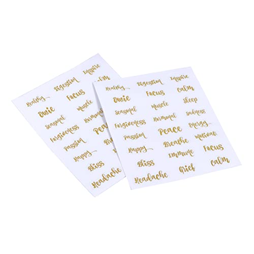 Gadpiparty 5Blätter Ätherische Öle Aufkleber Selbstklebende Etiketten für Flaschen Goldene Buchstaben Wasserfest und Langlebig Organisieren und Beschriften von Ölen von Gadpiparty