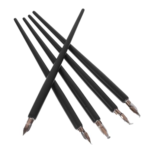 Gadpiparty 5Er Set Stift Dekoration zeichnen Füllfederhalter zum Zeichnen Kalligraphie-Füllfederhalter Kalligraphie -Kits für Anfänger Holz Black von Gadpiparty