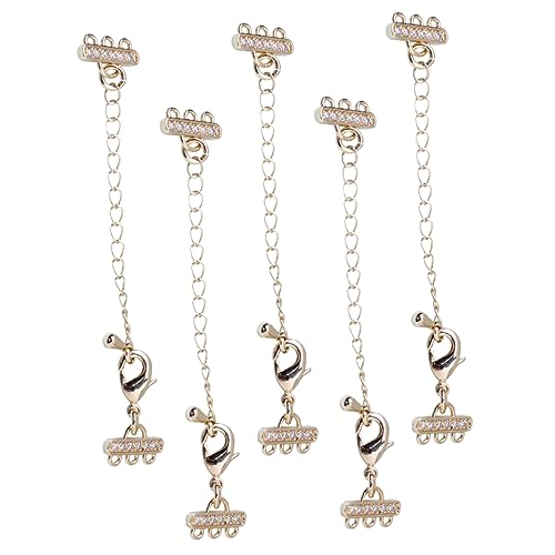 Gadpiparty 5Stücke Halskette Extender Kettenverlängerungen Mit Karabiner Verschluss DIY Schmuck Zubehör Für Halsketten Und Armbänder Goldfarbe Mit Zirkonia Gadpiparty 5Stücke Halskette Extender Kettenverlängerungen Mit Karabiner Verschluss DIY Schmuck Zubehör Für Halsketten Und Armbänder Goldfarbe Mit Zirkonia von Gadpiparty