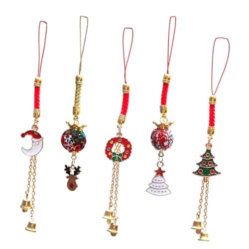Gadpiparty 5st Weihnachtsschmuck Schlüsselhalter Für Brieftaschenschlüsselhalter Dekorative Hängende Ornamente Handy-lanyard-strap Weihnachts-handyriemen Metall Charme Schlüsselanhänger von Gadpiparty
