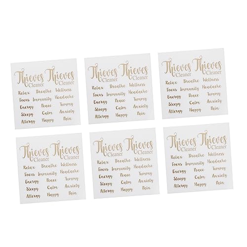 Gadpiparty 6 Blätter Flaschenaufkleber für ätherische Öle Wasserdicht Aufkleber für Briefflaschen aus alphabet sticker buchstabenaufkleber Aufkleber für Flaschen Etiketten für Parfümflaschen von Gadpiparty
