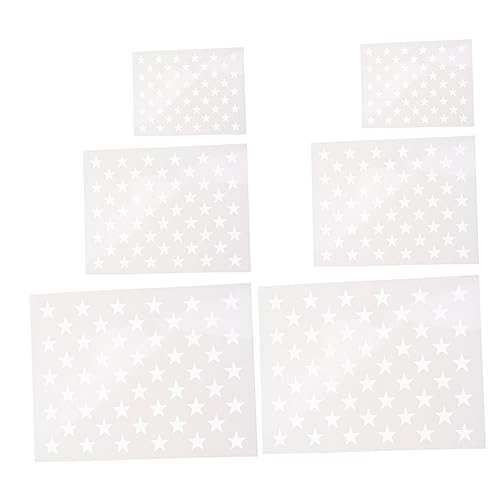 Gadpiparty 6 Blätter Sternschablonen Kunststoff Diy Schablonen für Malprojekte Amerikanischer Flagge Wiederverwendbare Schablonen für Kreative Bastelideen S für Verschiedene Anwendungen von Gadpiparty