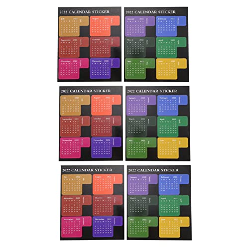 Gadpiparty 6 Blätter Wasserdichte Haftnotizen Selbstklebende Seitenmarker für Monatsplan Bunte Indexetiketten für Notizen Einfaches Design für Studium und Arbeit von Gadpiparty