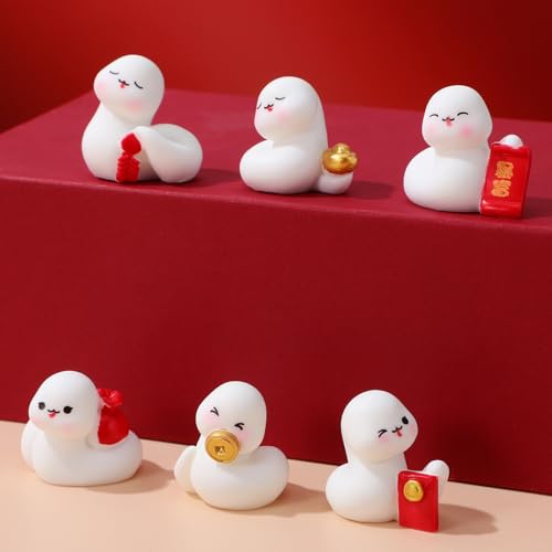 Gadpiparty 6 Miniatur-Schlangenfiguren: Neujahrs-Schlangenornamente Aus Harz Jahr Der Schlange 2025-Figur Chinesische Tierkreiszeichen-Tierstatuen Für Kuchendekoration Puppenhaus Auto Büro Gadpiparty 6 Miniatur-Schlangenfiguren: Neujahrs-Schlangenornamente Aus Harz Jahr Der Schlange 2025-Figur Chinesische Tierkreiszeichen-Tierstatuen Für Kuchendekoration Puppenhaus Auto Büro von Gadpiparty