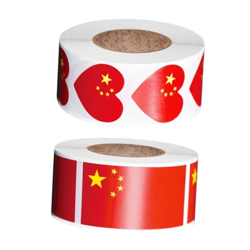 Gadpiparty 6 Rollen Aufkleber mit Chinesischer Flagge Dekorative Etiketten für Herz und Rechteckige Aufkleber pro Rolle für Nationalfeiern und Bastelprojekte Gadpiparty 6 Rollen Aufkleber mit Chinesischer Flagge Dekorative Etiketten für Herz und Rechteckige Aufkleber pro Rolle für Nationalfeiern und Bastelprojekte von Gadpiparty