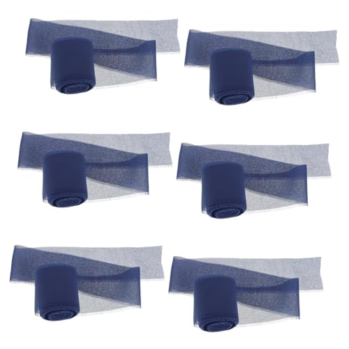 Gadpiparty 6 Rollen Blaues Chiffon-satinband Breit Lang Handgerissenes Geschenkband aus Weichem Strapazierfähigem Seidenstoff für Hochzeitsdeko Brautsträuße und Kreative Verpackungen von Gadpiparty