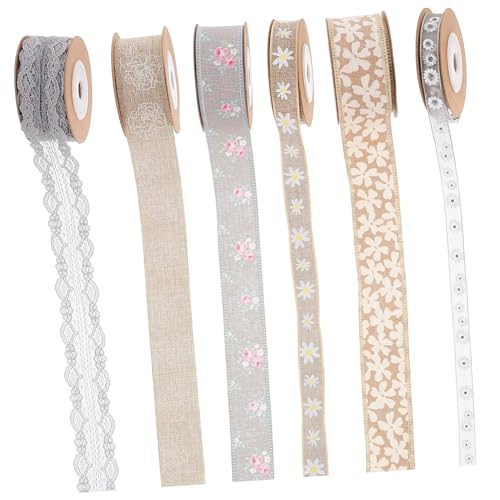Gadpiparty 6 Rollen Blumenmuster Geschenkbänder Dekorative Verpackungsbänder für DIY Bastel und Geschenkverpackungsbänder pro Vielseitig Einsetzbar von Gadpiparty