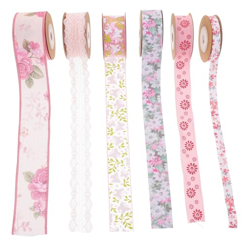 Gadpiparty 6 Rollen Blumenmuster Geschenkband Doppelseitiges Polyesterband für DIY Projekte für Dekoration Kleidung Haarschmuck und Vielseitig Einsetzbar Gadpiparty 6 Rollen Blumenmuster Geschenkband Doppelseitiges Polyesterband für DIY Projekte für Dekoration Kleidung Haarschmuck und Vielseitig Einsetzbar von Gadpiparty