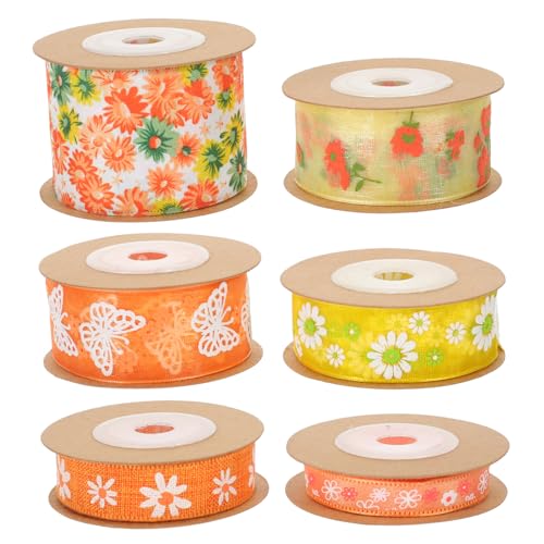 Gadpiparty 6 Rollen Blumenmuster Satinband Schneidbar Bastelband Geschenkband für Dekoration DIY Festival Handwerk Farbintensiv Glatt Langlebig Vielseitig Einsetzbar Gadpiparty 6 Rollen Blumenmuster Satinband Schneidbar Bastelband Geschenkband für Dekoration DIY Festival Handwerk Farbintensiv Glatt Langlebig Vielseitig Einsetzbar von Gadpiparty