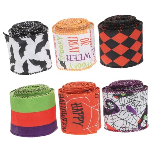 Gadpiparty 6 Rollen Halloween Geschenkband Festival-dekoratives DIY Bänder Klassisches Muster Strapazierfähig für Geschenkverpackung und Bastelarbeiten Gadpiparty 6 Rollen Halloween Geschenkband Festival-dekoratives DIY Bänder Klassisches Muster Strapazierfähig für Geschenkverpackung und Bastelarbeiten von Gadpiparty