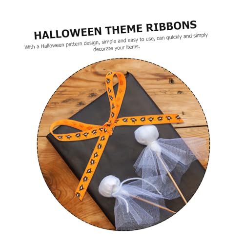 Gadpiparty 6 Rollen Halloween Geschenkband Spinnenmuster Breit pro Langlebiges DIY Deko Band für Verpackung Haar Schleifen Party Basteln von Gadpiparty