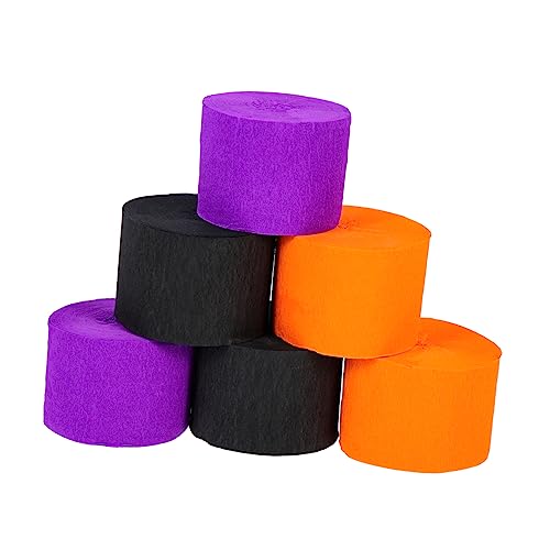 Gadpiparty 6 Rollen Halloween Krepppapier Streamer Dunkelviolett Schwarz Orange Knitterpapier für DIY Partydekoration Vielseitig Zuschneidbar für Girlanden Papierblumen Wanddeko Bastelbedarf Gadpiparty 6 Rollen Halloween Krepppapier Streamer Dunkelviolett Schwarz Orange Knitterpapier für DIY Partydekoration Vielseitig Zuschneidbar für Girlanden Papierblumen Wanddeko Bastelbedarf von Gadpiparty