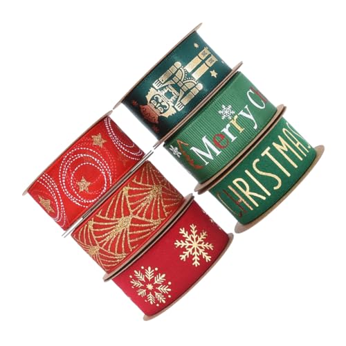 Gadpiparty 6 Rollen Teiliges Breit mit Goldener Folienprägung Vielseitige Geschenkband-dekoration für Festliche Verpackungen Diy-kränze Schleifen Sträuße und Weihnachtsbaumverzierung Gadpiparty 6 Rollen Teiliges Breit mit Goldener Folienprägung Vielseitige Geschenkband-dekoration für Festliche Verpackungen Diy-kränze Schleifen Sträuße und Weihnachtsbaumverzierung von Gadpiparty