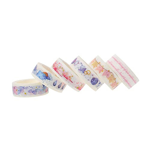 Gadpiparty 6 Rollen Washi Tape Dekorative Klebebänder für Scrapbooking und Journaling Gemischte Muster für Kreative Gestaltung Einfach zu Schneiden Verwenden für Stilvolle Handarbeiten und von Gadpiparty