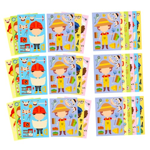 Gadpiparty 6 Sätze Berufspuzzle Aufkleber Kreative DIY Berufe Sticker für Interaktive Bastelaktivitäten für Familie und Schule für Partys und Spiele von Gadpiparty