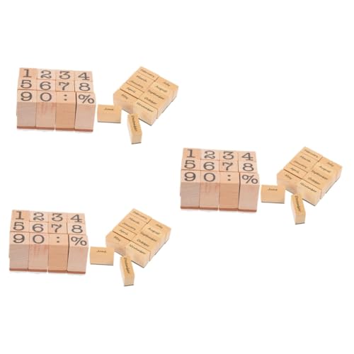 Gadpiparty 6 Sätze Holz Digitales Siegel Planer Stempel Datum Journal -briefmarken Scrapbooking Diy -stempel Nummernstempel Stempel Basteln Scrapbooking Holzstempel Vintage-stempel Holz von Gadpiparty