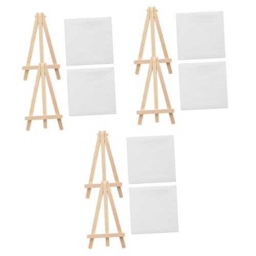 Gadpiparty 6 Sätze Mini Staffeleien mit Multifunktions Ölmalerei Leinwänden Diy Malset für Kunstprojekte für Erwachsene Stabiler Holzstaffeleien von Gadpiparty