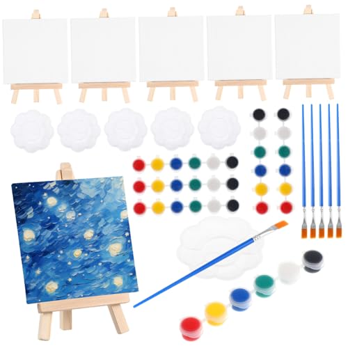 Gadpiparty 6 Sets Mini Ölmaltafel Mini Malset Mini Leinwände Zum Malen Kleine Staffeleien Zum Malen Malleinwand Für Malen Partygeschenke Malset Set Stoff von Gadpiparty