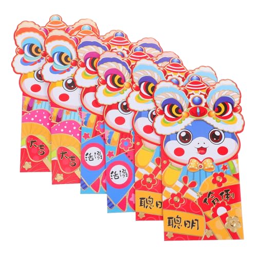 Gadpiparty 6 Stück 2025 Chinesische Hong Bao Rote Geldumschläge 2025 Glücksgeldbeutel 2025 Rote Umschläge Glückliche Geldtasche Rotes Paket Des Neuen Mondjahres Papier von Gadpiparty