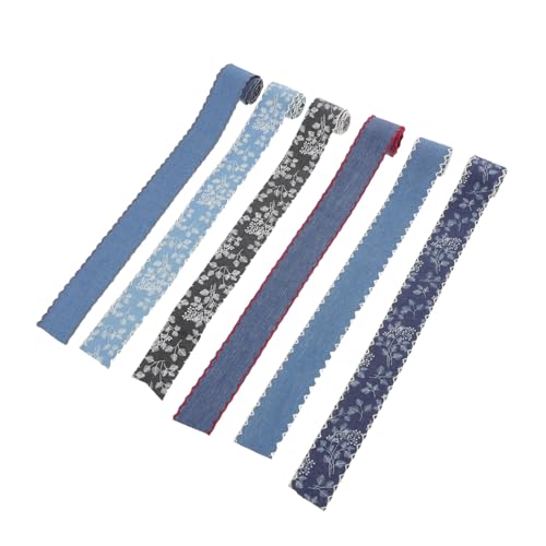 Gadpiparty 6 Stück Bandstickerei Spitzenbesatz Jeansband Zum Basteln Handgefertigtes Schleifenband Jeansstoff Saumband Für Jeans Baumwollnähspitze Jeansbesatz Stoff Geblümtes von Gadpiparty