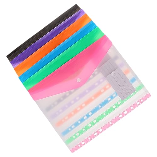 Gadpiparty 6 Stück Dokumententaschen Transparente Nachfüll Ordner mit Druckknopf für Büroorganisation und Aufbewahrung von Unterlagen Design Farben Gemischt von Gadpiparty