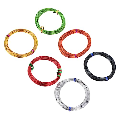 Gadpiparty 6 Stück Farbe Aluminium draht dünn farbig eloxiert biegen Kabel Aluminiumdraht selber machen Drähte für Bastelarbeiten bunte Aluminiumdrähte Heimwerker-DIY-Accessoires Kreativ von Gadpiparty
