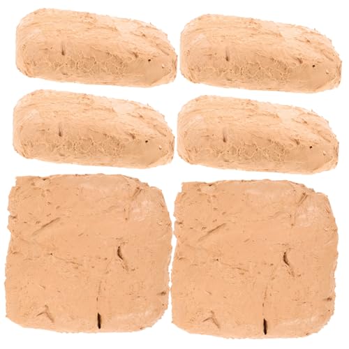 Gadpiparty 6 Stück Handgefertigter Ton für weichen Lehm trockener Ton Töpfer-Modelliermasse Töpferei Bildhauerei Hey Keramik-Keramikform DIY-Keramik-Ton Basteln Tonstruktur Abs Beige von Gadpiparty