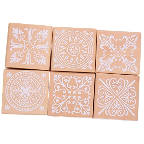 Gadpiparty 6 Stück Holzstempel Klassische Vintage Diy Stempel für Tagebuch Scrapbooking und Kartenherstellung Robustes Sicheres Material mit Vielfältigen Mustern für Kreative Projekte von Gadpiparty