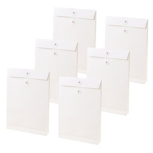 Gadpiparty 6 Stück Organisator Aus Papier Etikett Dokumentieren Klarsichtbeutel Für Taschen Etuis Zur Aufbewahrung Von Dokumenten Schulmappen Briefumschläge Papiermappe Weiß von Gadpiparty