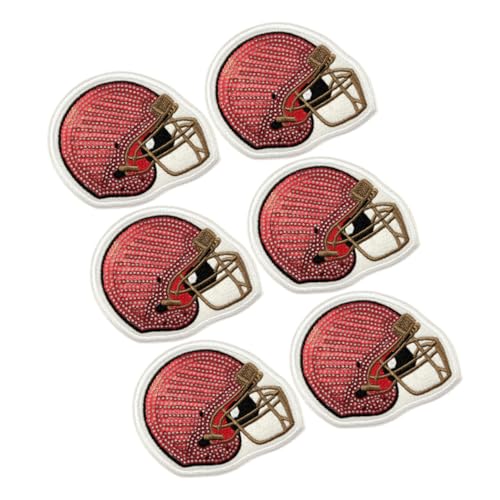 Gadpiparty 6 Stück Teiliges American Football Helm Patches zum Aufbügeln Bestickte Sportapplikationen für DIY Kleidung Farbecht Einfach Anzubringen für Rucksäcke Jacken Jeans und Sportfans von Gadpiparty