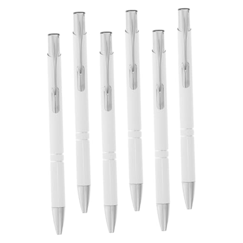Gadpiparty 6 Stück Teiliges Einziehbare Kugelschreiber aus Metall mit Clip Schlankes Design Komfortabler Griff Geeignet für Büro Schule und Business Silberfarbene Schreibgeräte Gadpiparty 6 Stück Teiliges Einziehbare Kugelschreiber aus Metall mit Clip Schlankes Design Komfortabler Griff Geeignet für Büro Schule und Business Silberfarbene Schreibgeräte von Gadpiparty