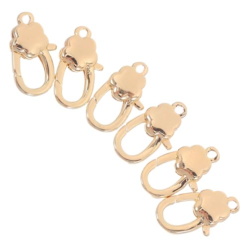 Gadpiparty 6 Stück Teiliges Goldfarbene Blumen Lobster Verschlüsse aus Kupfer Langlebige Schmuckkarabiner für DIY Armband Halskette Schlüsselanhänger Kleine Clips mit Sicherem Verschluss von Gadpiparty
