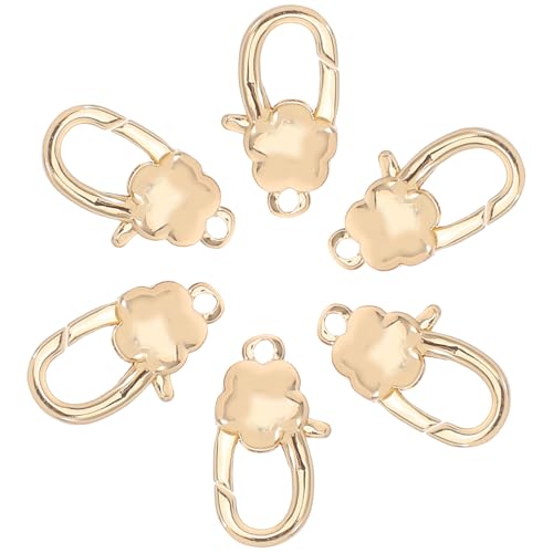 Gadpiparty 6 Stück Teiliges Kleine Blumen Lobster Verschlüsse aus Kupfer Langlebige Schmuckkarabiner Schnappverschlüsse für DIY Halsketten Armbänder Schmuckzubehör von Gadpiparty