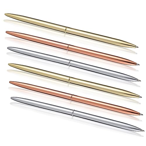 Gadpiparty 6 Stück Teiliges Kugelschreiber Set aus Metall Elegante Schlanke Schreibgeräte in Gold Roségold und Silber für Büro Schule und Geschäftliche Anlässe Leicht und Tragbar für Gadpiparty 6 Stück Teiliges Kugelschreiber Set aus Metall Elegante Schlanke Schreibgeräte in Gold Roségold und Silber für Büro Schule und Geschäftliche Anlässe Leicht und Tragbar für von Gadpiparty
